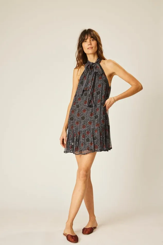 Dresses Shop Natalie Martin INDIANA MINI Snowflake Steel Blue
