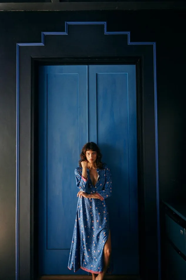 Dresses Shop Natalie Martin ISOBEL DRESS Pinwheel Denim