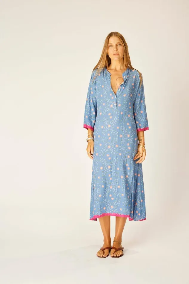 Dresses Shop Natalie Martin ISOBEL DRESS Pinwheel Denim