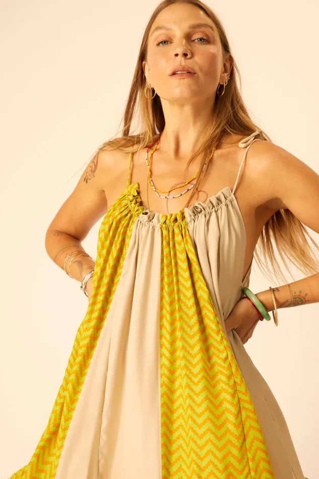 Dresses Shop Natalie Martin JERUSHA MINI Block Zigzag Tangerine