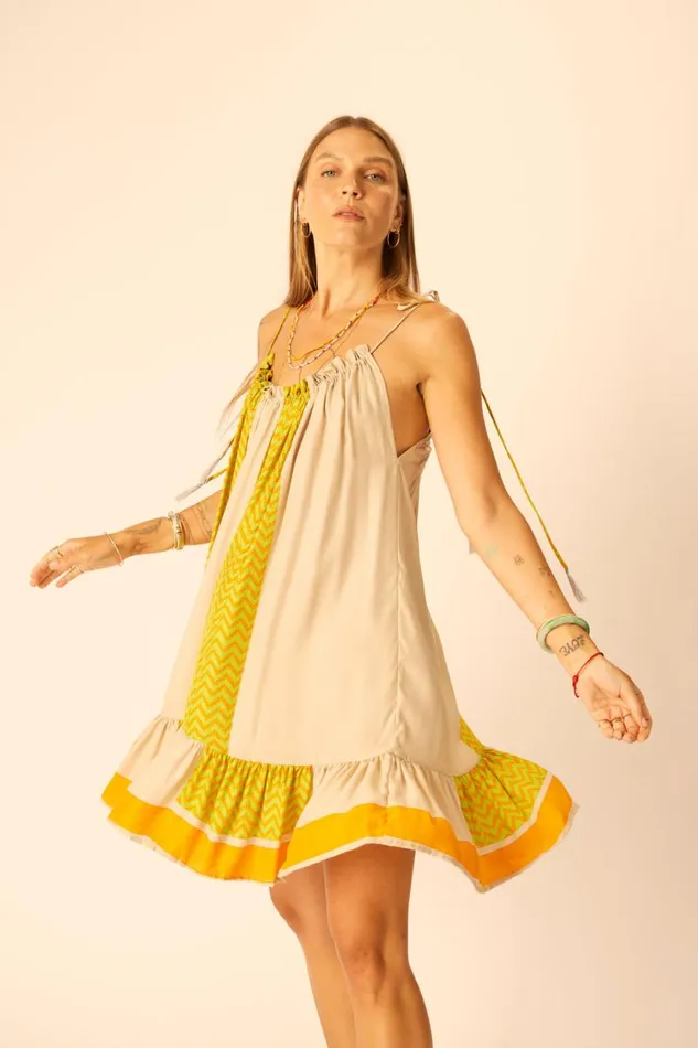 Dresses Shop Natalie Martin JERUSHA MINI Block Zigzag Tangerine