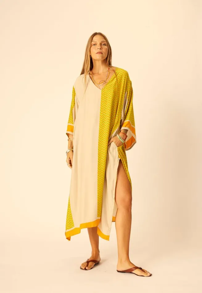 Dresses Shop Natalie Martin MARIN DRESS WITH SASH Block Zigzag Aubergine