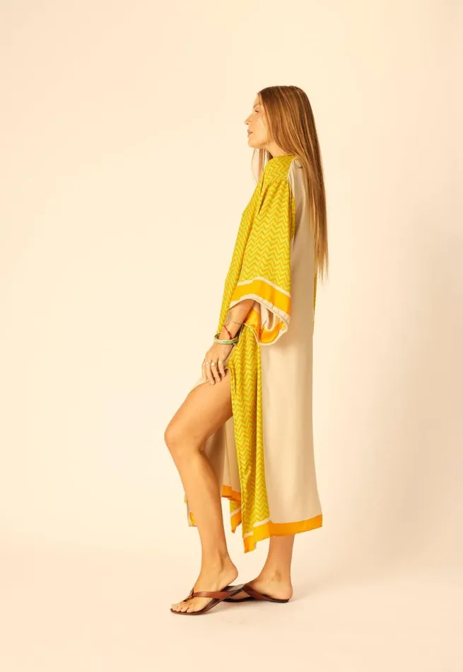 Dresses Shop Natalie Martin MARIN DRESS WITH SASH Block Zigzag Aubergine
