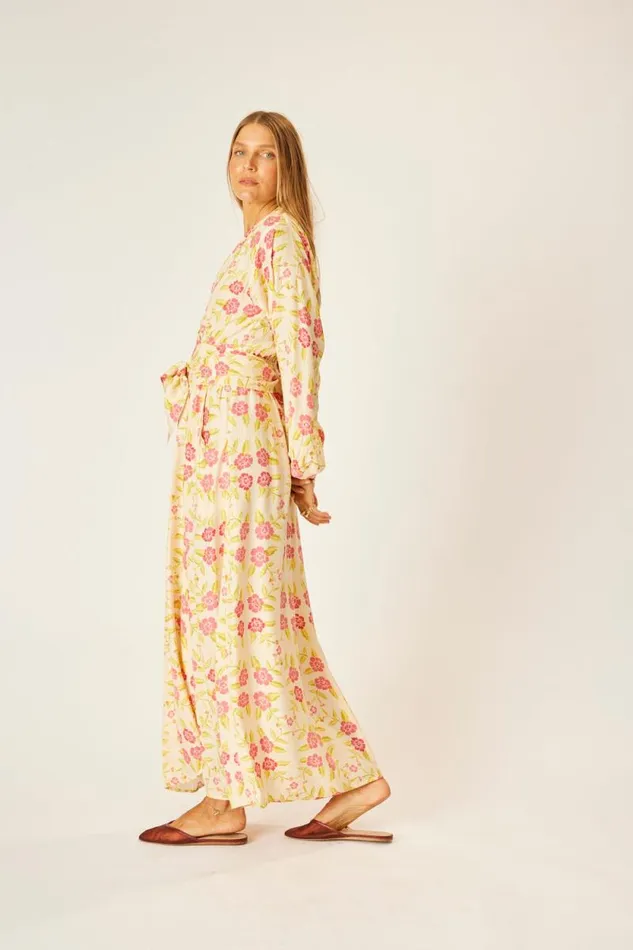 Dresses Shop Natalie Martin NICO LS MAXI WITH SASH Prairie Dusty Crimson
