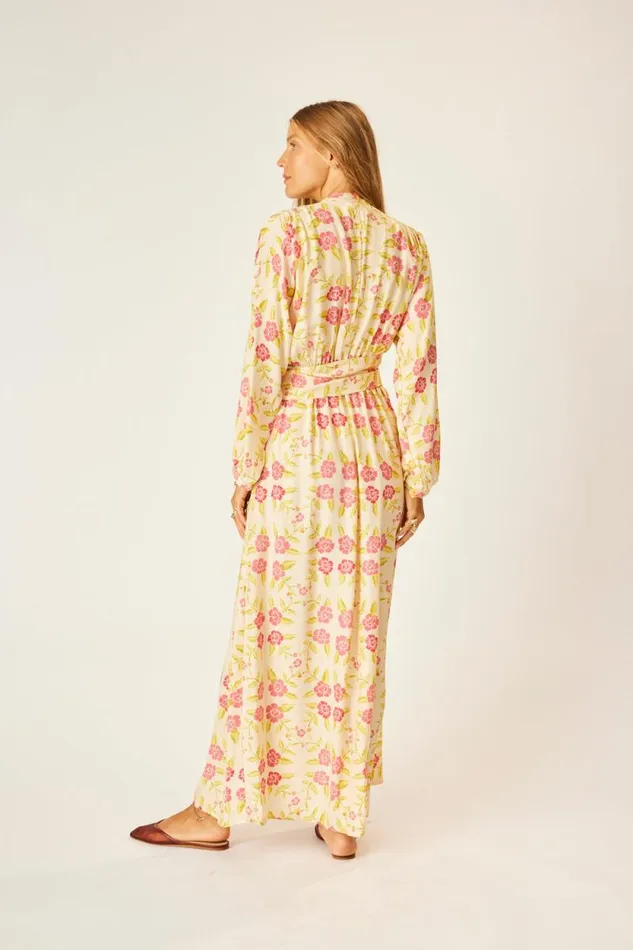 Dresses Shop Natalie Martin NICO LS MAXI WITH SASH Prairie Dusty Crimson