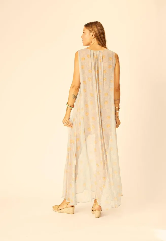 Dresses Shop Natalie Martin TOVA MAXI Snowflake Tangerine