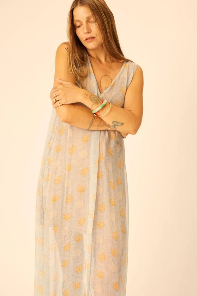 Dresses Shop Natalie Martin TOVA MAXI Snowflake Tangerine