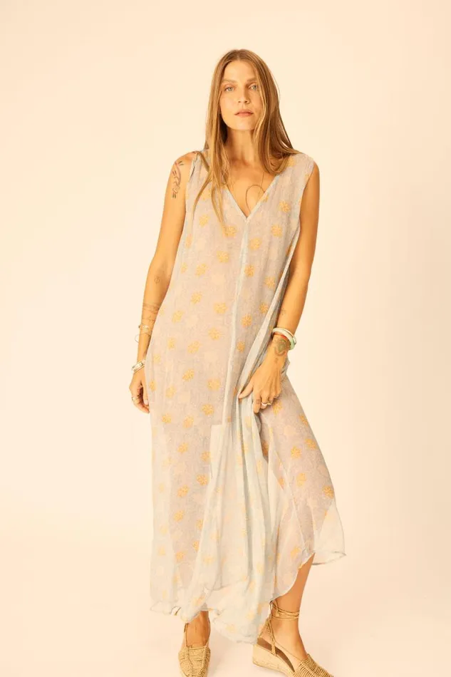 Dresses Shop Natalie Martin TOVA MAXI Snowflake Tangerine