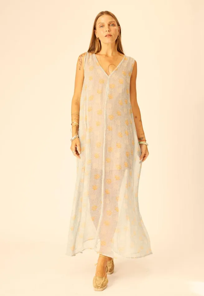 Dresses Shop Natalie Martin TOVA MAXI Snowflake Tangerine