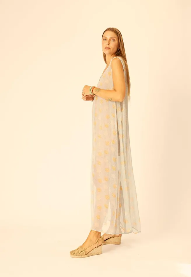 Dresses Shop Natalie Martin TOVA MAXI Snowflake Tangerine