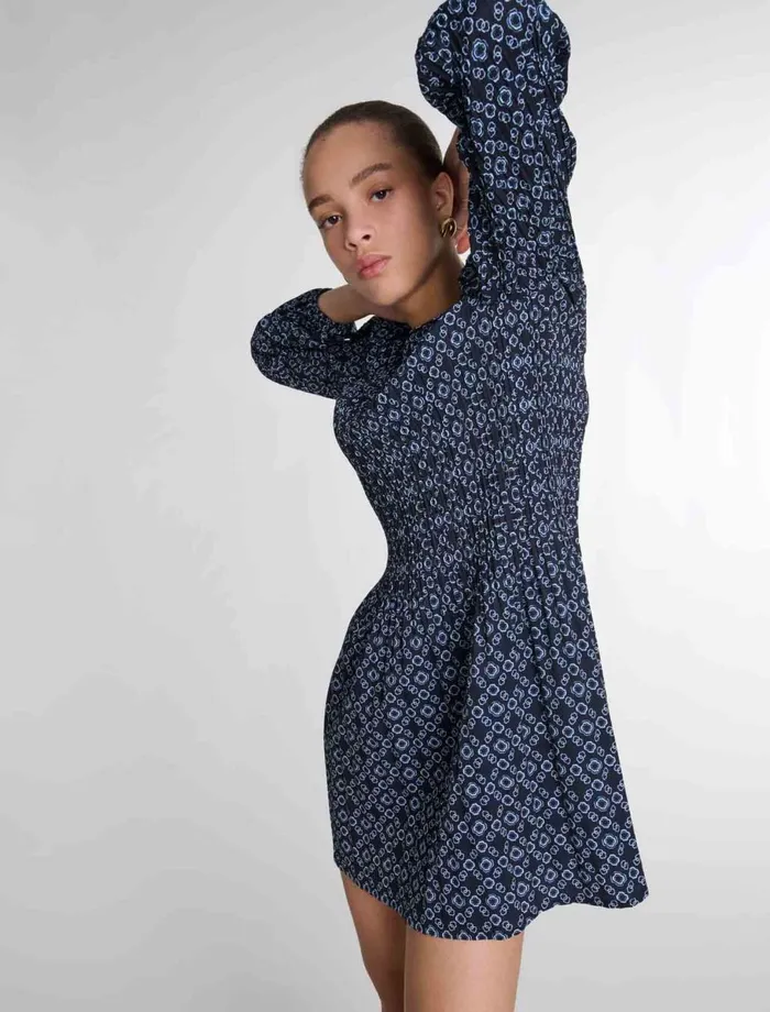 Dresses Women Maje Short Clover Motif Dress Black Clover Print