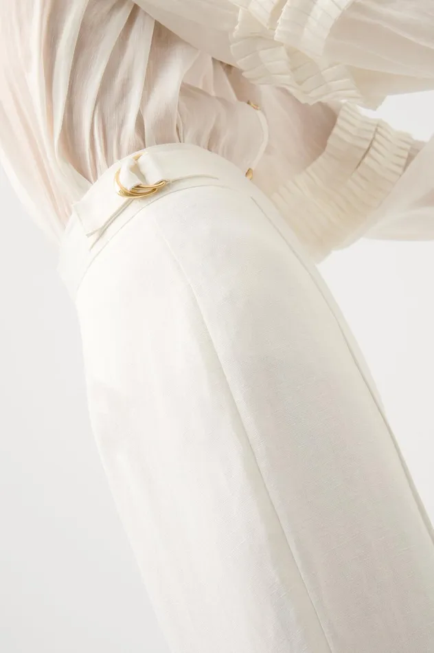 Elle Flared Pant Ivory Women Aje Pants