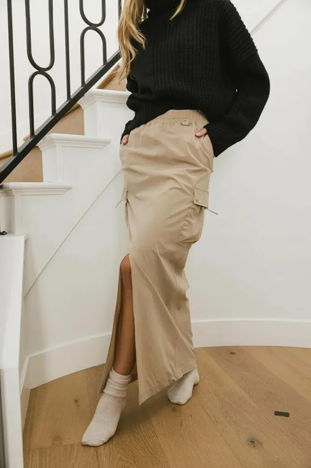 Ellie Cargo Skirt In Taupe Taupe Women Bohme Skirts