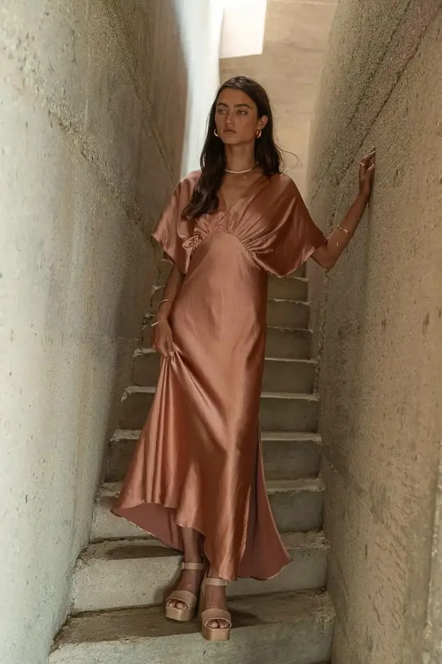 Elora Maxi Dress In Copper Copper Women Bohme Dresses