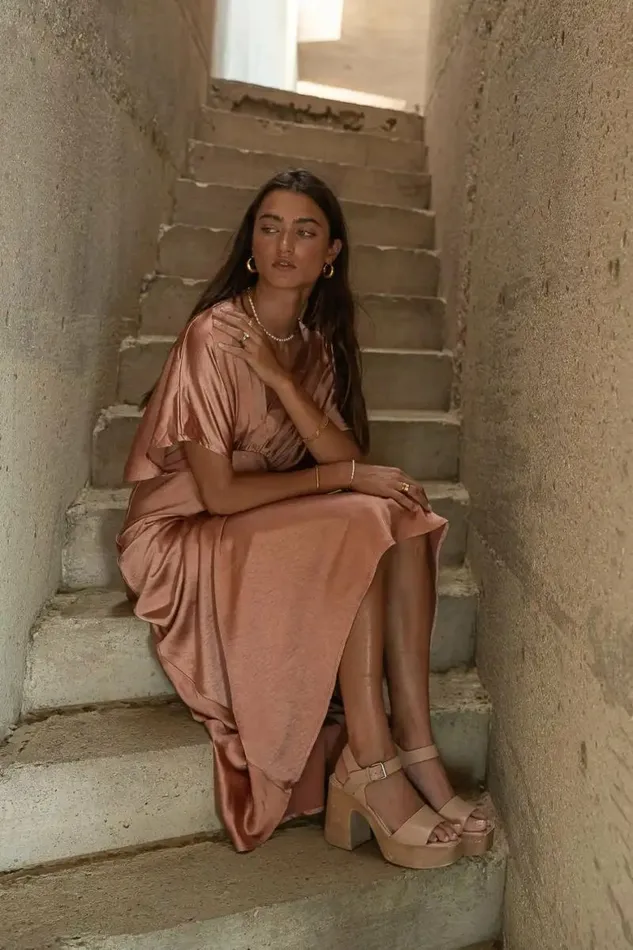 Elora Maxi Dress In Copper Copper Women Bohme Dresses