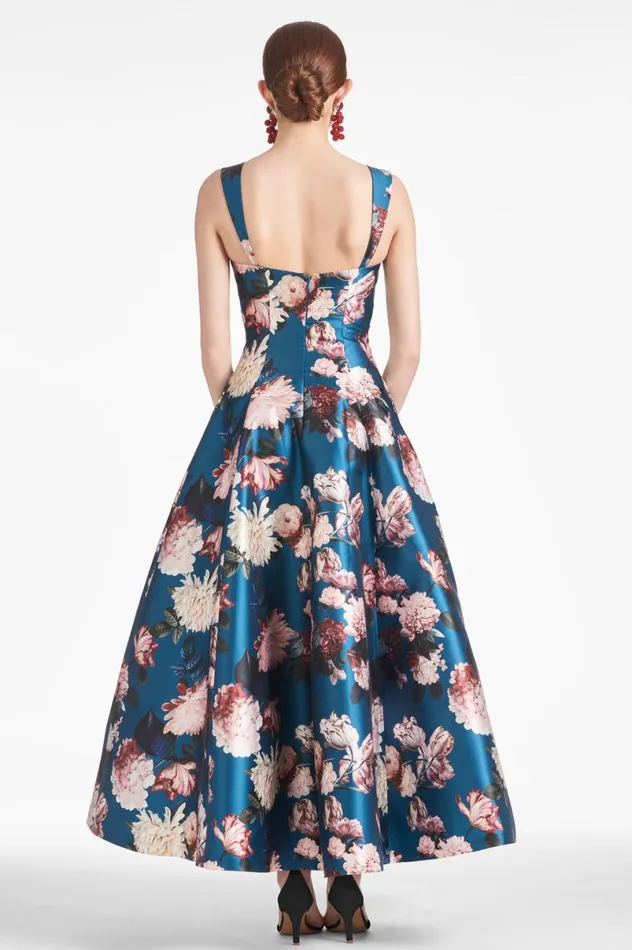 Evening Women Sachin and Babi Audrey Gown 8211 Teal Garden
