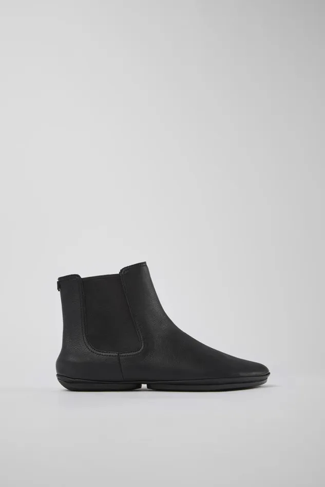 Flat Shoes Women Camper Right Black Leather Boots
