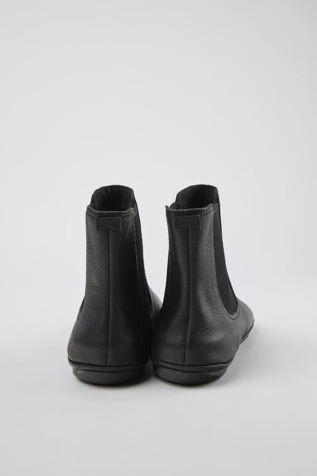 Flat Shoes Women Camper Right Black Leather Boots