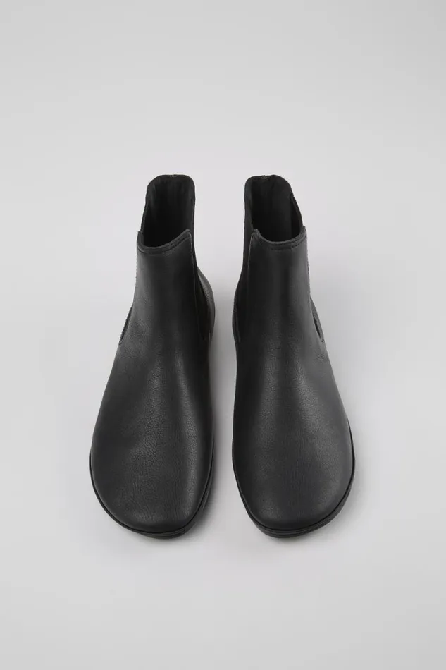 Flat Shoes Women Camper Right Black Leather Boots