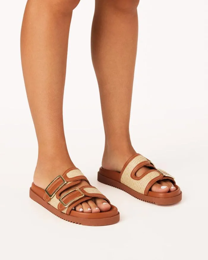 Flats Billini Sandals and Slides AYLIN NATURAL RAFFIATAN