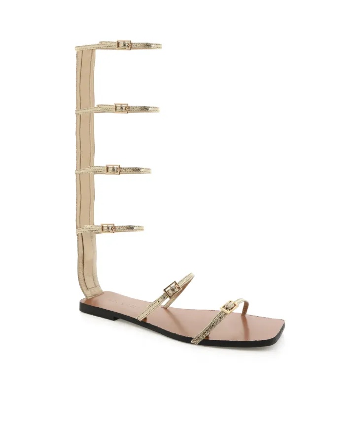 Flats Billini Sandals and Slides ILYA GOLD SCALE METALLIC