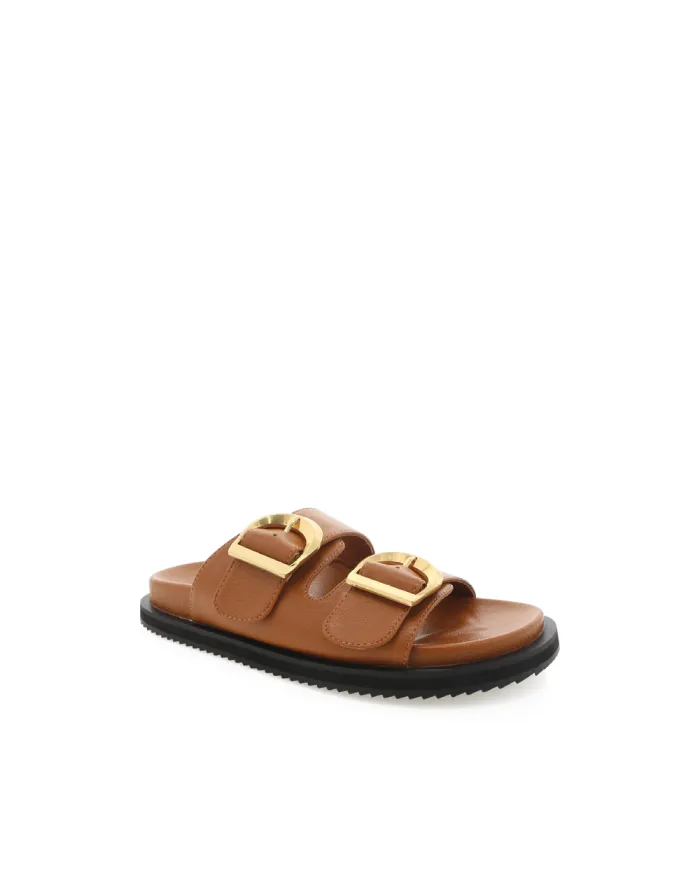 Flats Billini Sandals and Slides TAYO DARK TAN