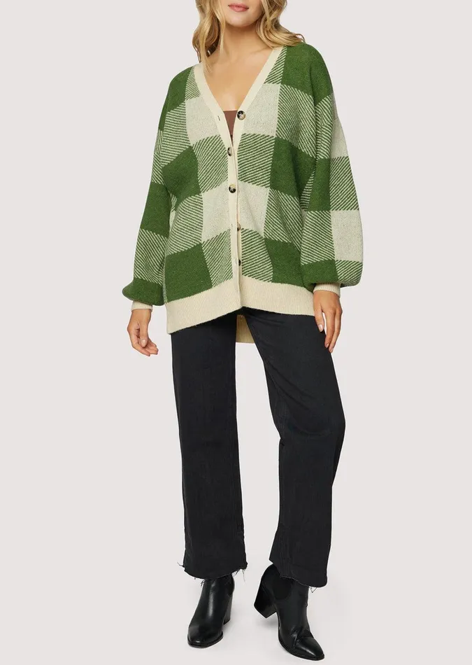 Forest School Long Cardigan Forestgingham Women Lost Wander Outerwear