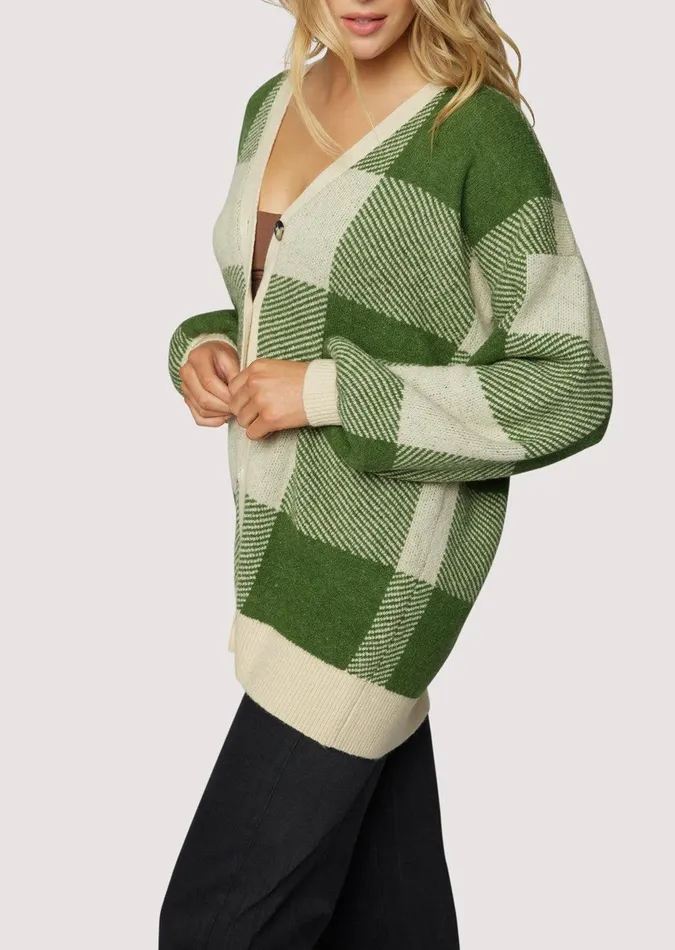 Forest School Long Cardigan Forestgingham Women Lost Wander Outerwear