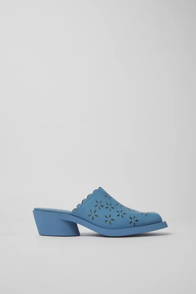 Formal Shoes Women Camper Bonnie Blue Leather Mules Formal Shoes Women Camper Bonnie Blue Leather Mules