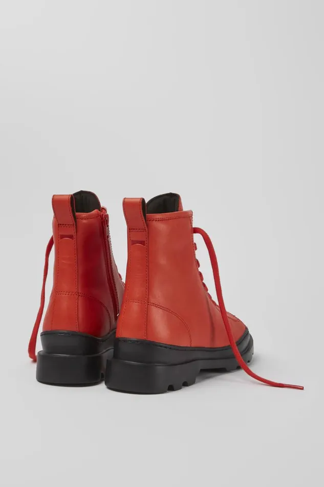 Formal Shoes Women Camper Brutus Red Leather Laceup Boots Formal Shoes Women Camper Brutus Red Leather Laceup Boots