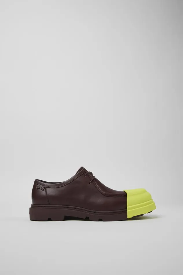 Formal Shoes Women Camper Junction Burgundy Leather Shoes