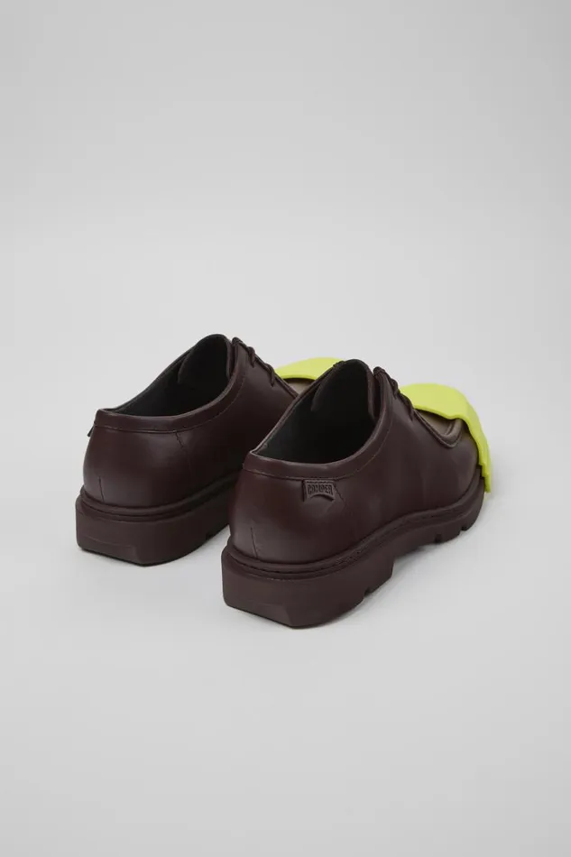 Formal Shoes Women Camper Junction Burgundy Leather Shoes