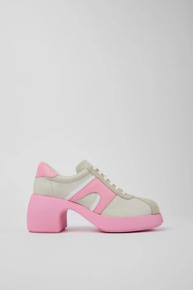 Formal Shoes Women Camper Thelma White LeatherNubuck Shoe