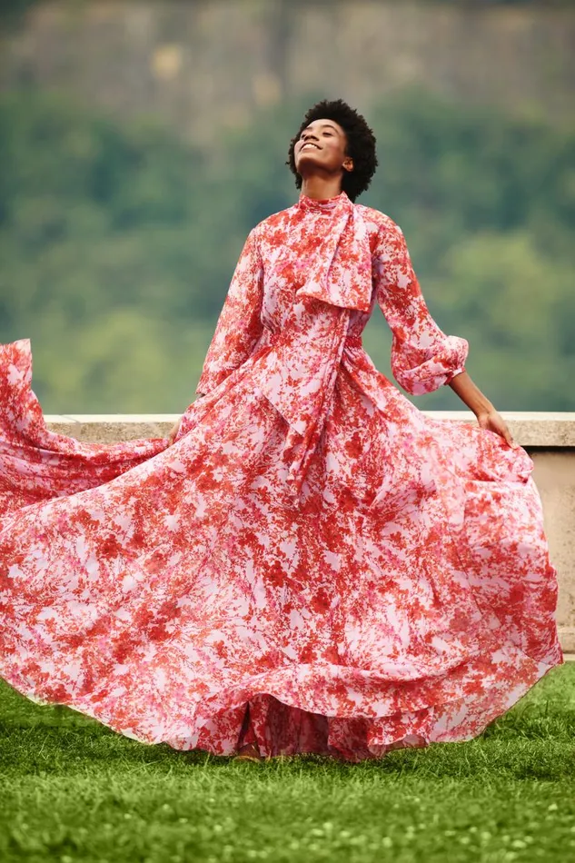 Formal Women Sachin and Babi Cinzia Gown 8211 Amaranthus Spray