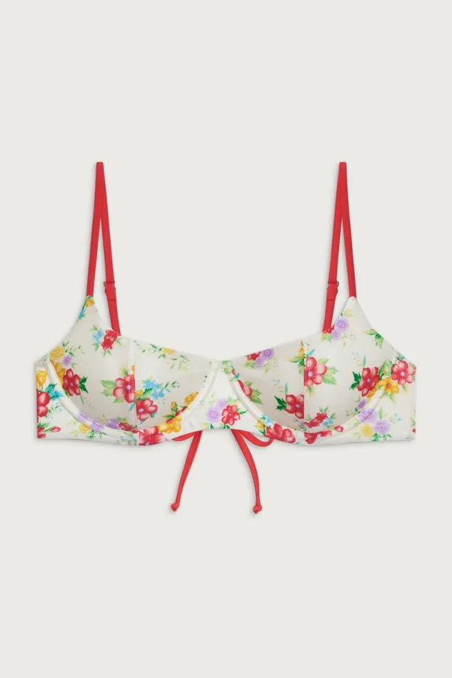 Frankies Bikinis Bikinis Women Cola Shine Underwire Bikini Top Sweet Hibiscus
