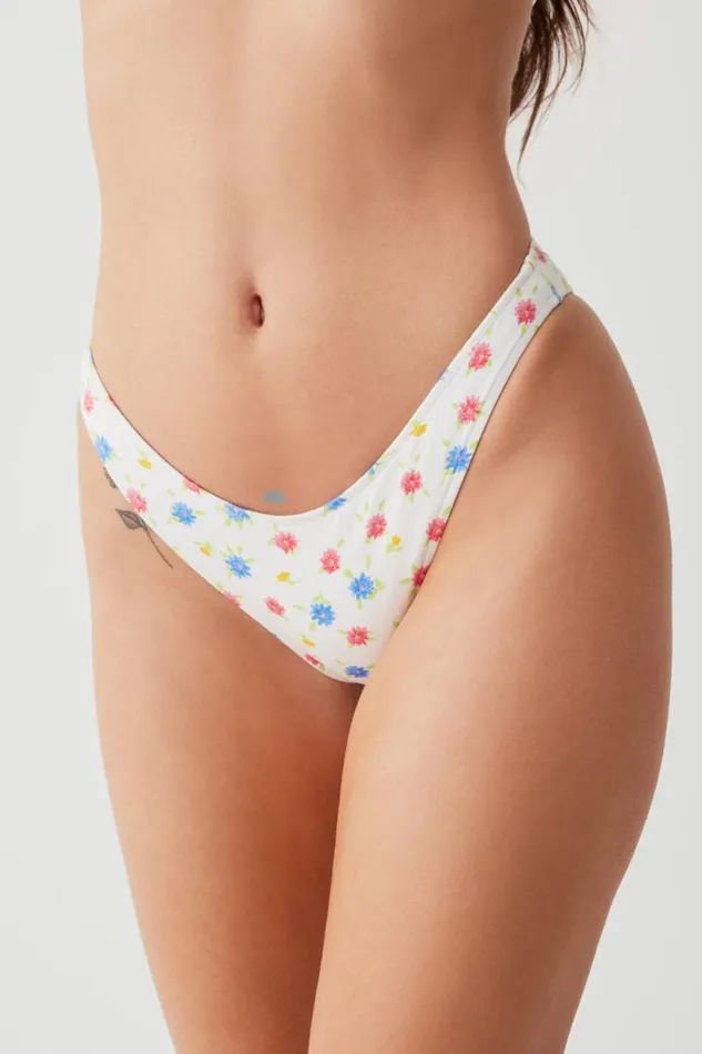 Frankies Bikinis Bikinis Women Dove Floral Classic Bikini Bottom Water Blossom