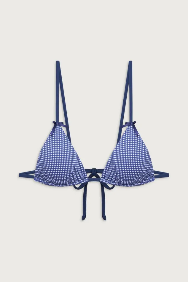Frankies Bikinis Bikinis Women Lumia Triangle Bralette Bikini Top Sailor Gingham
