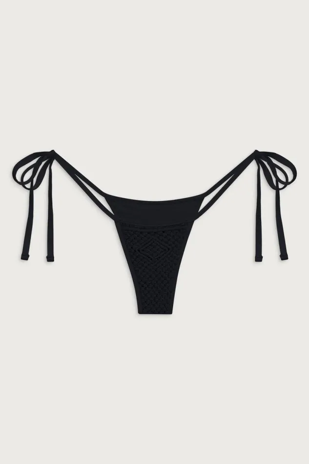 Frankies Bikinis Bikinis Women Naia Tie Side Skimpy Bikini Bottom Black
