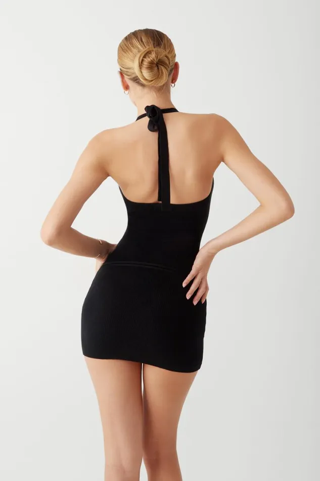 Frankies Bikinis Dresses Women Dolly Knit Mini Dress Black