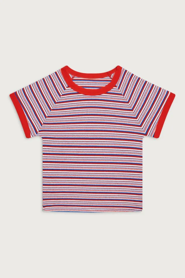 Frankies Bikinis Tops Women Jane Terry Cropped Tee American Summer