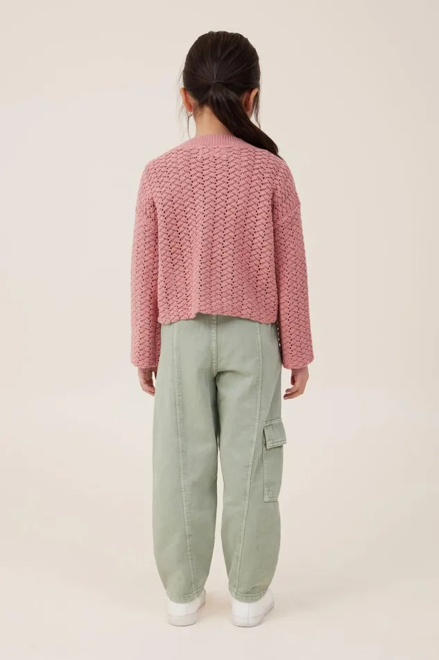 Girls 214 Leggings Pants and Jeans Cotton On Katie Cargo Pant Deep Sage