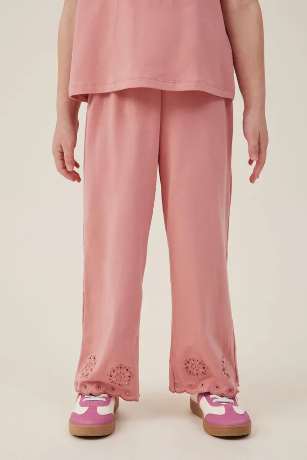 Girls 214 Leggings Pants and Jeans Cotton On Piper Broderie Pant Clay Pigeon