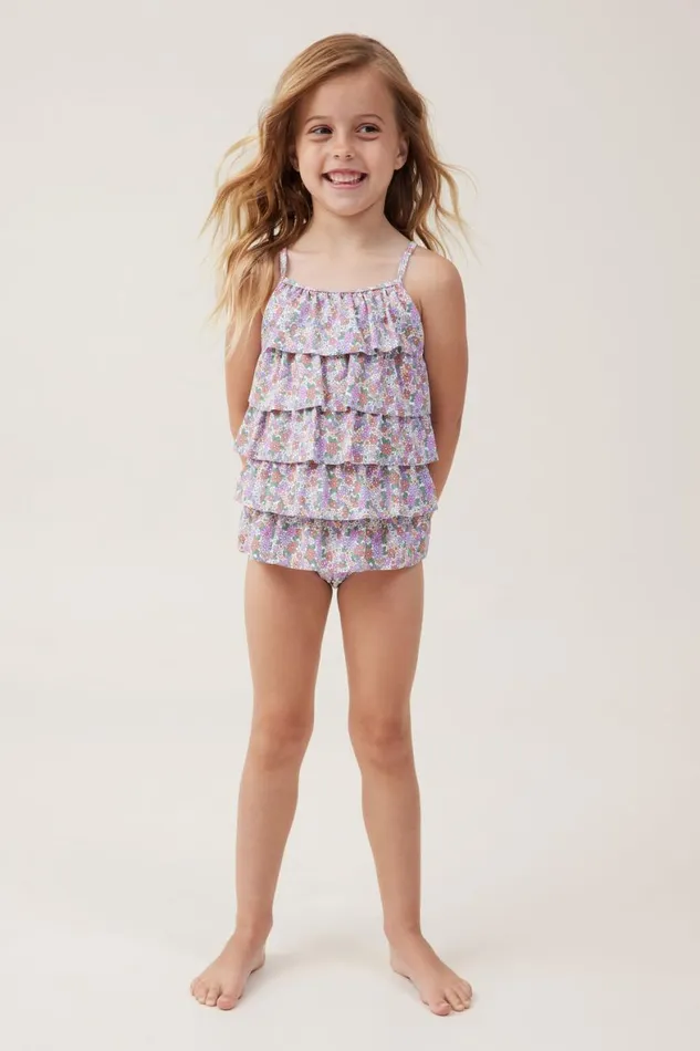 Girls 214 Swimwear Cotton On Pepper One Piece Vanillablaire Ditsy Clay Pigeon
