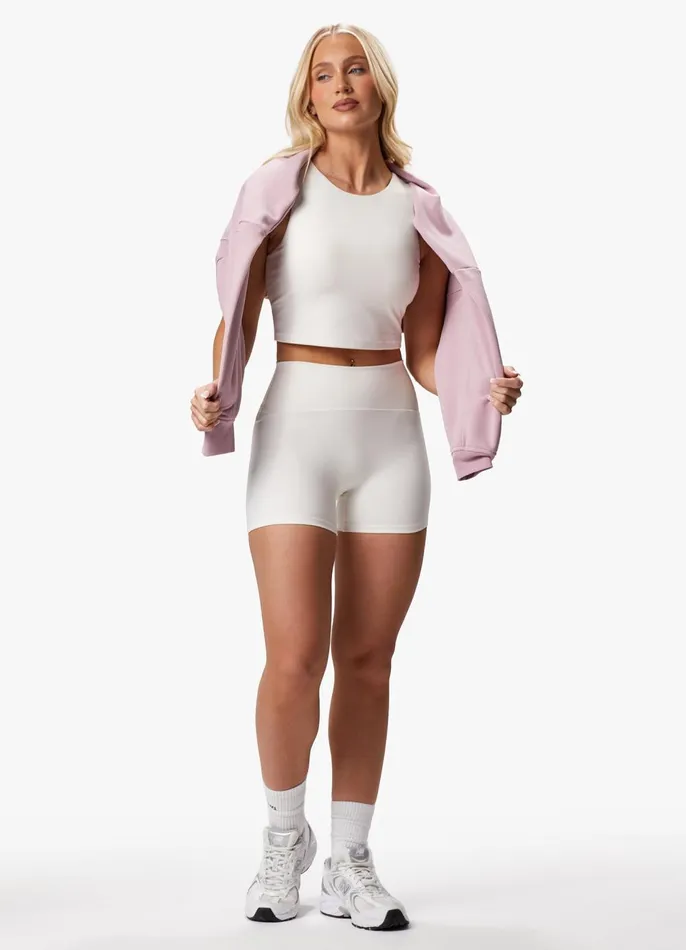 Gym King CoOrds Women Peach Luxe High Neck Tank 8211 Marshmallow Luxe