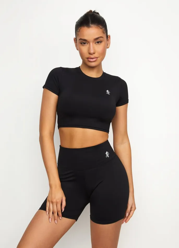 Gym King Gymwear Women 365 Cap Sleeve Tee 8211 Black