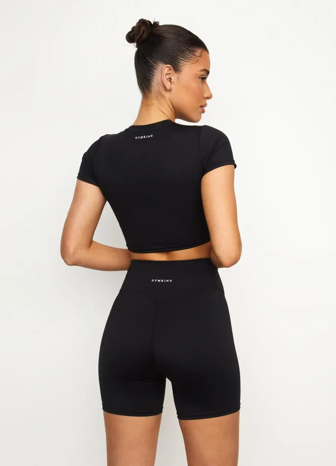 Gym King Gymwear Women 365 Cap Sleeve Tee 8211 Black