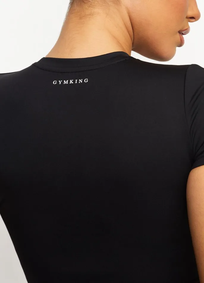 Gym King Gymwear Women 365 Cap Sleeve Tee 8211 Black