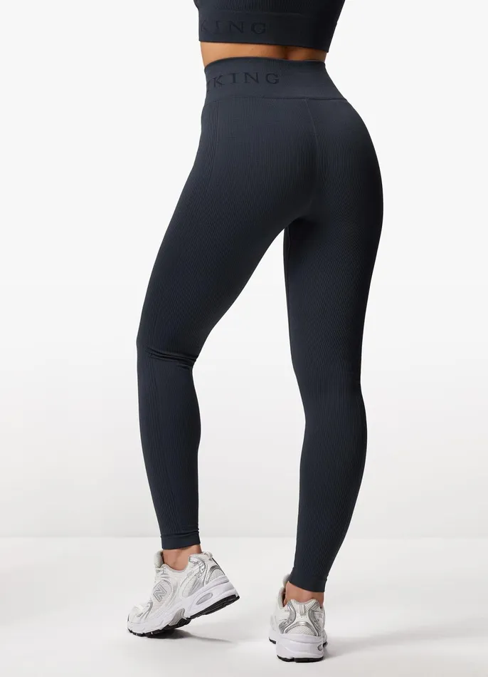 Gym King Gymwear Women Formation Rib Legging 8211 Deep Slate Blue