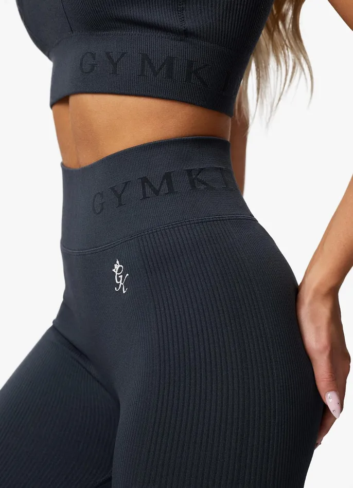 Gym King Gymwear Women Formation Rib Legging 8211 Deep Slate Blue