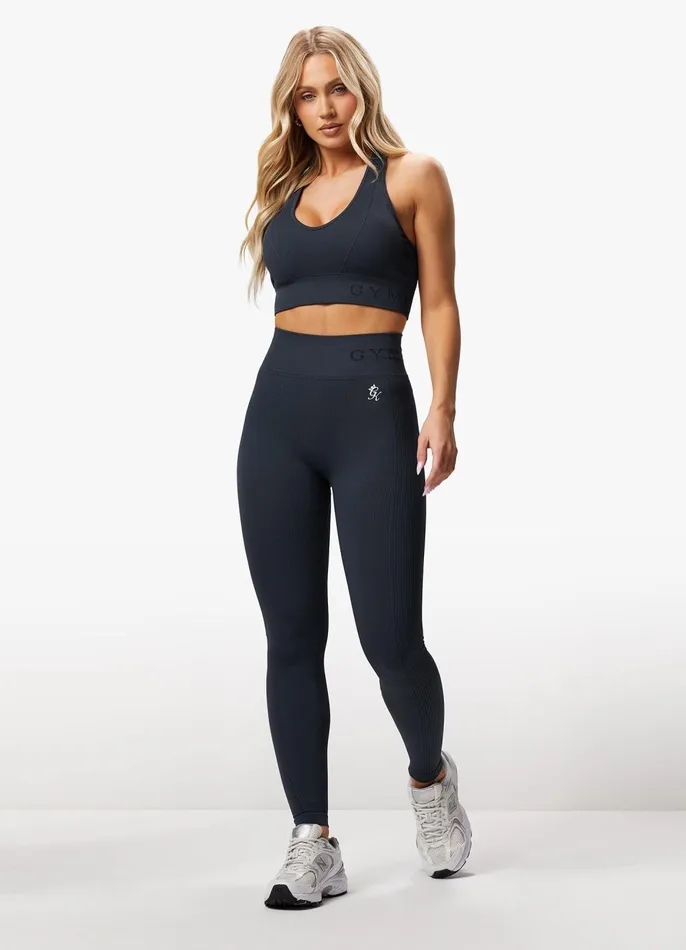 Gym King Gymwear Women Formation Rib Legging 8211 Deep Slate Blue
